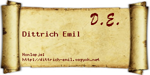 Dittrich Emil névjegykártya