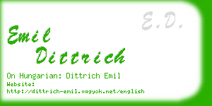 emil dittrich business card